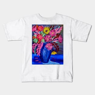 Bright and colorful abstract flowers Kids T-Shirt